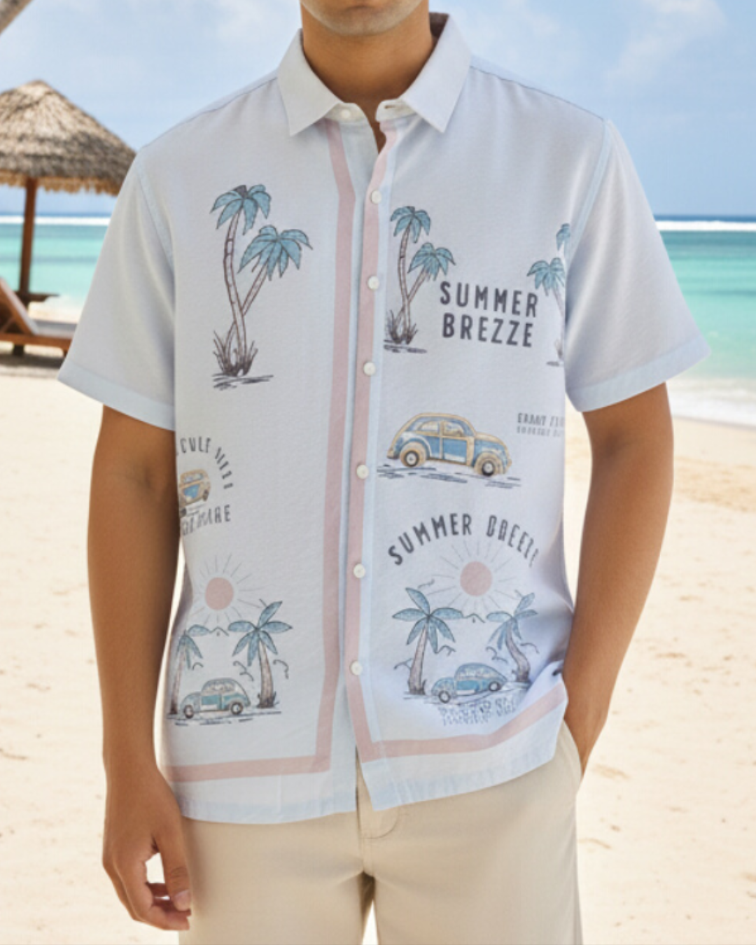 Summer breeze - Printed Embroidery Shirt